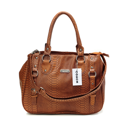 Coach Embossed Logo Medium Brown Totes DGC | Women